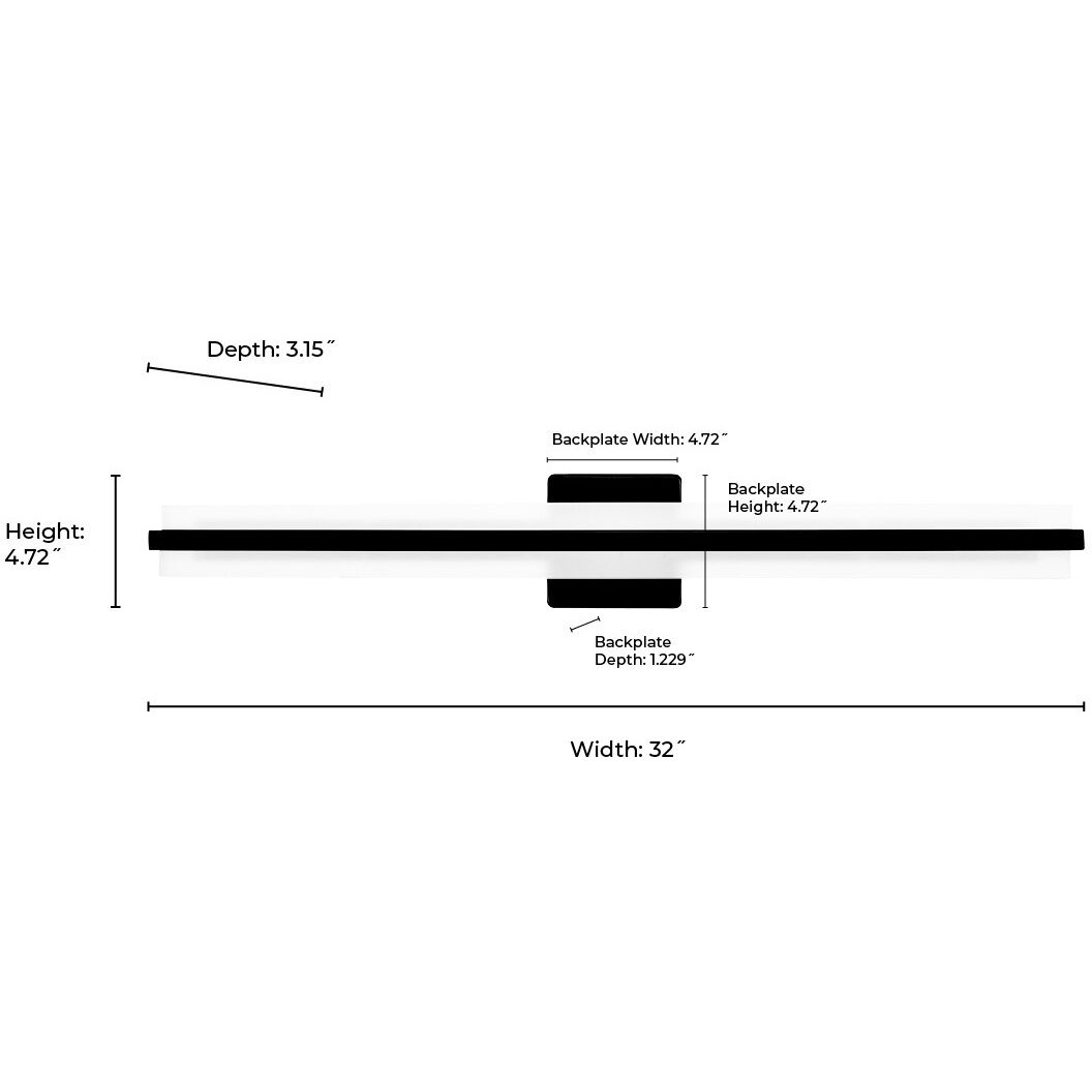 Troy LED 32 inch Brushed Nickel Bathroom Vanity Light Bar Wall Light